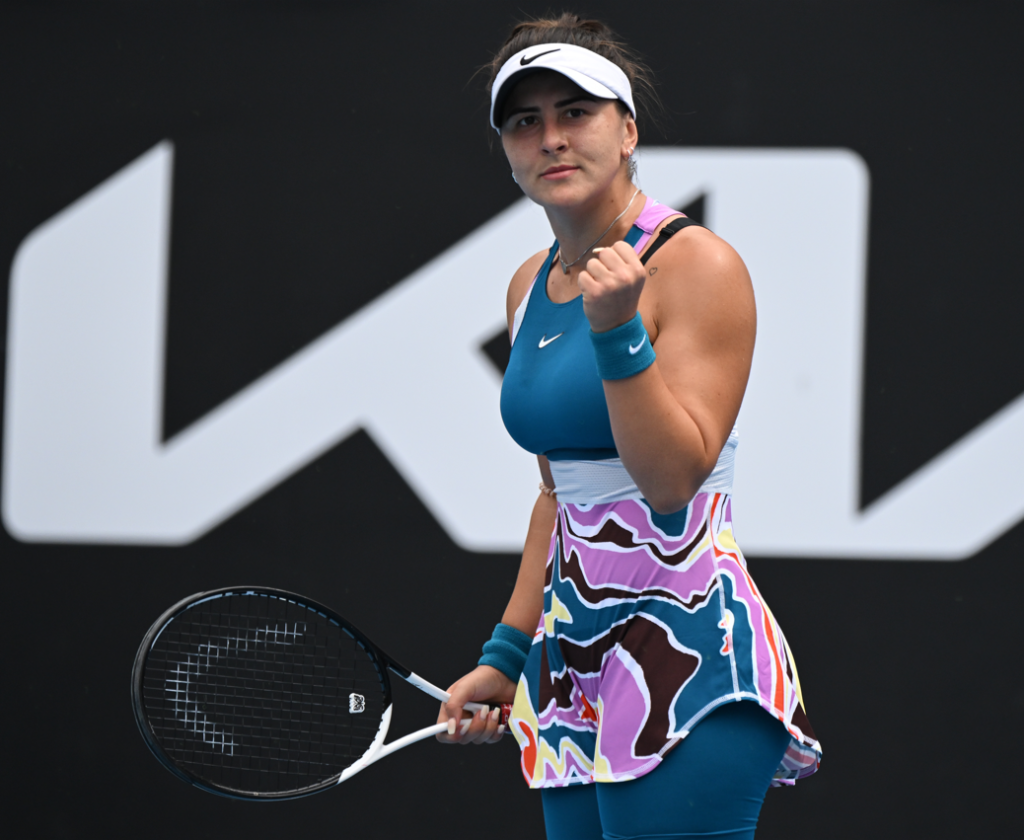 Bianca Andreescu pompe son poing